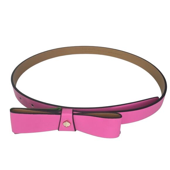 Kate Spade Bow Leather Belt in  Pink Small main image 6